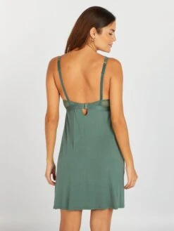 Babydoll Postoperatorio Morbido In Pizzo -Kiabi babydoll postoperatorio morbido in pizzo grigio verde anu55 2 frb3