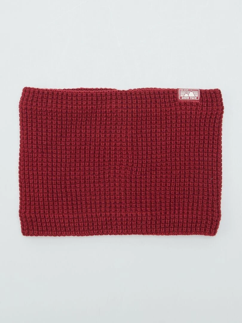 Berretto + Sciarpa Ad Anello In Maglia A Costa Perlata 3 Berretto + Sciarpa Ad Anello In Maglia A Costa Perlata - immagine 3