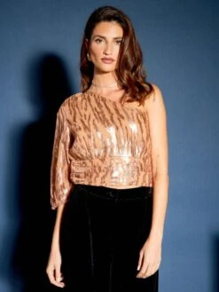 Blusa Asimmetrica Con Motivo Iridescente -Kiabi blusa asimmetrica con motivo iridescente arancione bfg34 2 frb3