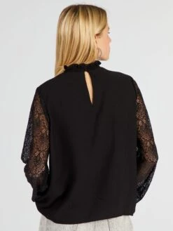 Blusa Bimateriale 7 Blusa Bimateriale -Kiabi blusa bimateriale nero ard70 1 frb3