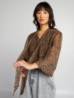 Blusa Con Nastro Da Annodare