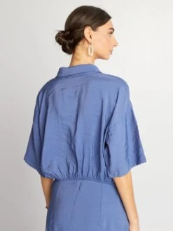 Blusa Corta A Maniche Corte -Kiabi blusa corta a maniche corte blu azz33 1 frb3