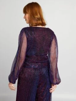 Blusa Corta Con Fibre Metallizzate -Kiabi blusa corta con fibre metallizzate viola avg54 1 frb3