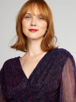 Blusa Corta Con Fibre Metallizzate -Kiabi blusa corta con fibre metallizzate viola avg54 1 frb4