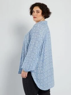Blusa Morbida Con Stampa -Kiabi blusa morbida con stampa blu adz96 2 frb4