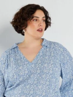 Blusa Morbida Con Stampa -Kiabi blusa morbida con stampa blu adz96 2 frb5