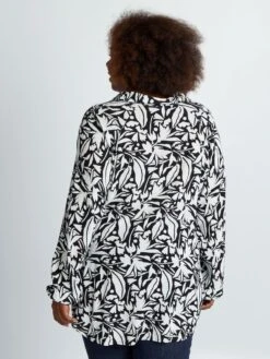 Blusa Morbida Stampata Con Maniche A Sbuffo -Kiabi blusa morbida stampata con maniche a sbuffo nero azh58 1 frb3