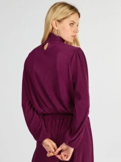 Blusa Plissettata A Collo Alto -Kiabi blusa plissettata a collo alto rosa bfa68 3 frb3