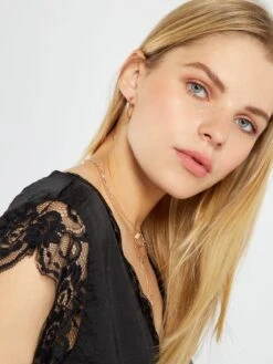 Blusa Satinata Con Pizzo -Kiabi blusa satinata con pizzo nero acw46 4 frb6