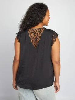 Blusa Scollo A V Con Pizzo -Kiabi blusa scollo a v con pizzo nero adz93 3 frb3