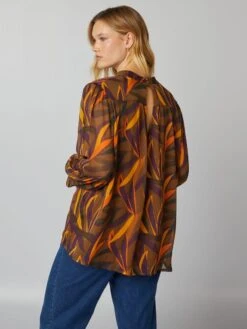 Blusa Stampata In Tessuto Crêpe -Kiabi blusa stampata in tessuto crepe marrone bfj82 1 frb5