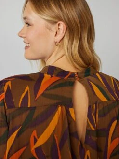 Blusa Stampata In Tessuto Crêpe -Kiabi blusa stampata in tessuto crepe marrone bfj82 1 frb6