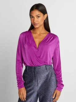 Body Drappeggiato A Maniche Lunghe -