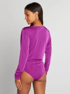 Body Drappeggiato A Maniche Lunghe - -Kiabi body drappeggiato a maniche lunghe viola bfa67 2 frb3