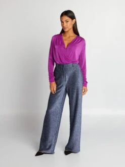 Body Drappeggiato A Maniche Lunghe - -Kiabi body drappeggiato a maniche lunghe viola bfa67 2 frb4