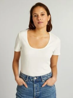 Body In Maglia A Coste Tinta Unita