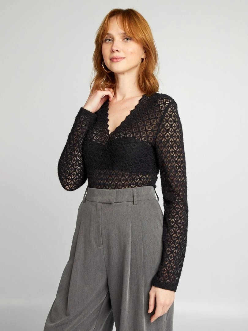 Body Traforato Con Scollo A V 4 Body Traforato Con Scollo A V - immagine 4