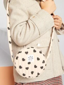 Borsa A Tracolla Tonda Trapuntata Con Motivo Cuori