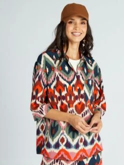 Camicetta Larga Stampa Ikat 'JDY' -Kiabi camicetta larga stampa ikat jdy nero atz46 1 frb4