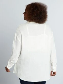 Camicetta Tinta Unita In Garza Di Cotone -Kiabi camicetta tinta unita in garza di cotone bianco azh71 1 frb4