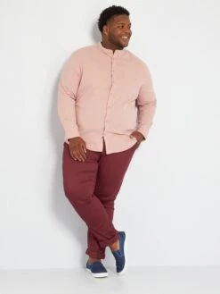 Camicia Collo Alla Coreana Con Maniche Lunghe