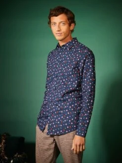 Camicia Di Natale Con Motivi -Kiabi camicia di natale con motivi blu apm95 11 frb6