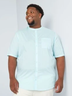 Camicia Dritta Con Collo Alla Coreana