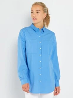Camicia Dritta In Popeline 7 Camicia Dritta In Popeline -Kiabi camicia dritta in popeline blu aeb05 1 frb4
