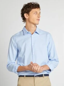 Camicia Dritta Tinta Unita