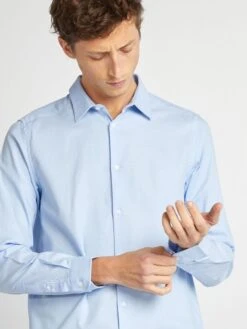 Camicia Dritta Tinta Unita -Kiabi camicia dritta tinta unita blu yr662 1 frb3