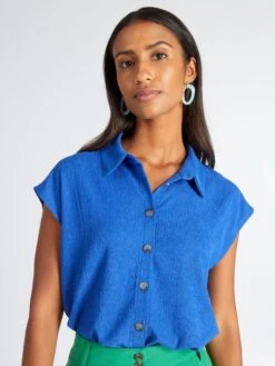 Camicia Goffrata Senza Maniche