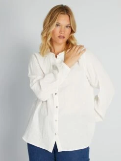 Camicia In Cotone Collo Con Volant