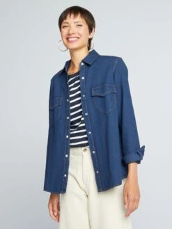 Camicia In Jeans -Kiabi camicia in jeans blu denim scuro aii52 3 frb4