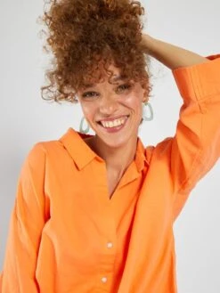 Camicia In Popeline -Kiabi camicia in popeline arancione acw51 3 frb4