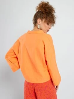 Camicia In Popeline -Kiabi camicia in popeline arancione acw51 3 frb5