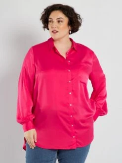 Camicia Lunga Satinata -Kiabi camicia lunga satinata rosa aeb16 1 frb3