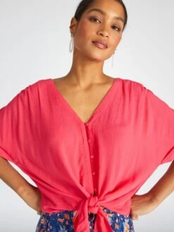 Camicia Morbida In Tessuto Effetto Crêpe