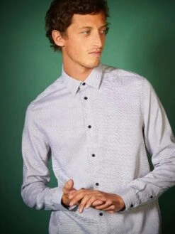 Camicia Regular Fit Cotone Dobby