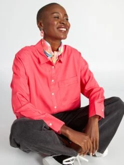 Camicia Tinta Unita A Maniche Lunghe