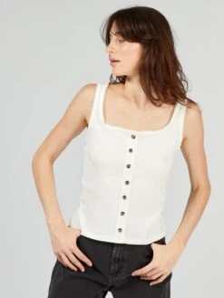 Canotta Con Bottoni -Kiabi canotta con bottoni bianco atk82 1 frb4