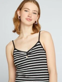 Canotta In Maglia All'uncinetto Con Spalline Sottili -Kiabi canotta in maglia alluncinetto con spalline sottili nero awe93 1 frb4