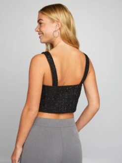 Canotta In Tweed - -Kiabi canotta in tweed nero avq28 1 frb3