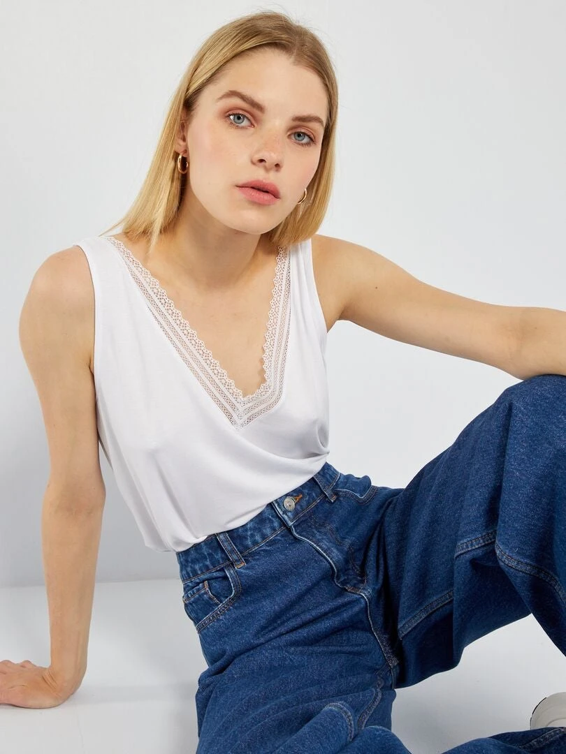 Canotta Stretch Con Pizzo 1 Canotta Stretch Con Pizzo