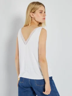 Canotta Stretch Con Pizzo 8 Canotta Stretch Con Pizzo -Kiabi canotta stretch con pizzo bianco acx20 3 frb3