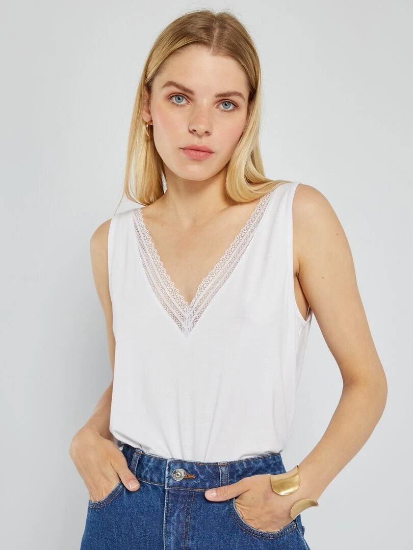 Canotta Stretch Con Pizzo 5 Canotta Stretch Con Pizzo - immagine 5