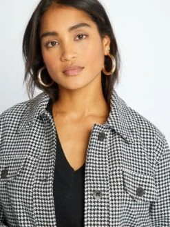 Cappotto Corto A Quadri -Kiabi cappotto corto a quadri nero amv72 2 frb3