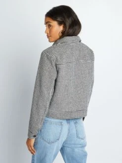 Cappotto Corto A Quadri -Kiabi cappotto corto a quadri nero amv72 2 frb7