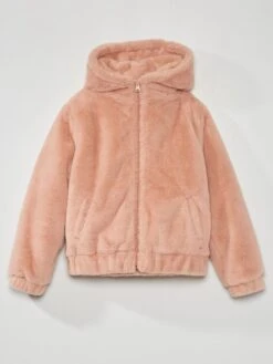 Cappotto Corto Effetto Pelliccia