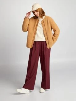 Cappotto Corto In Due Materiali Sherpa