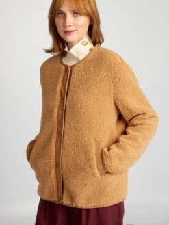 Cappotto Corto In Due Materiali Sherpa -Kiabi cappotto corto in due materiali sherpa marrone bde90 1 frb5